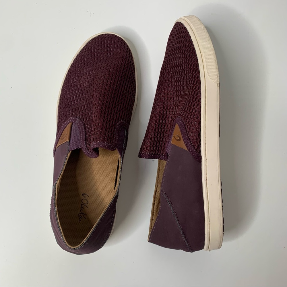 Olukai Sneakers Womens 9.5 Burgundy Slip On Sneaker